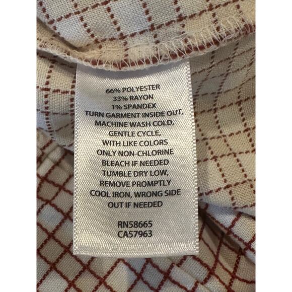 Treasure & Bond Women's Ivory Rust Checkered Peplum Sleeveless Faux Wrap NWOT S - Picture 8 of 8